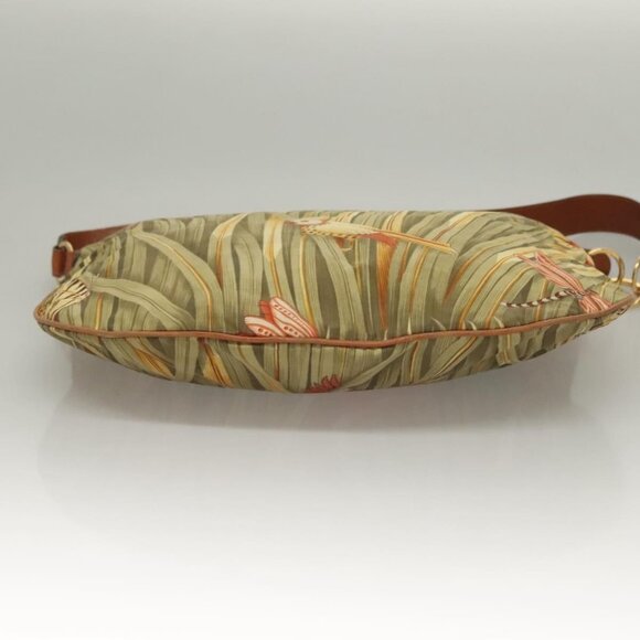 Salvatore Ferragamo Shoulder Bag Nylon Green Gold Auth - Picture 8 of 16